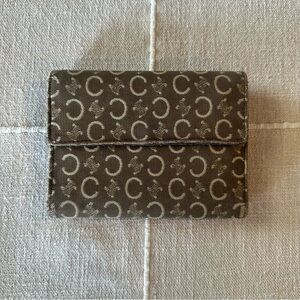 Celine | Green Vintage Classic Print Canvas Trifold Wallet